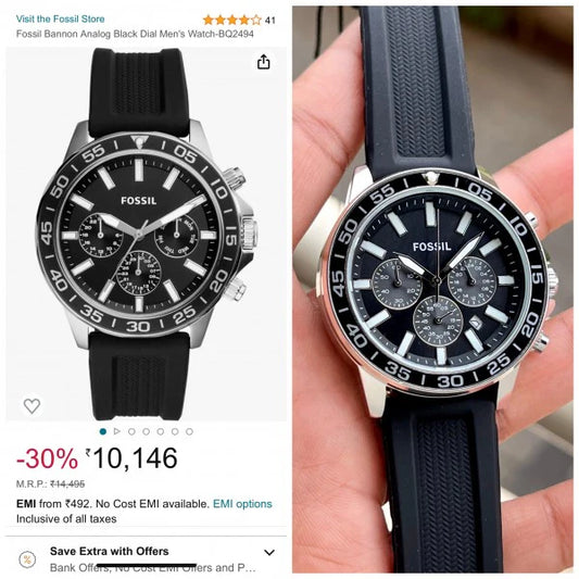 Fossil Men Black Analogue Watch