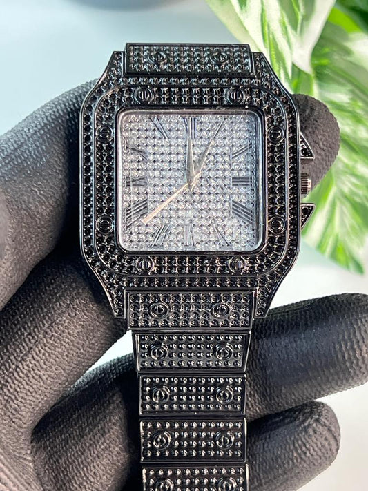 Black Square Dial Bracelet Style Analog Watch For Men