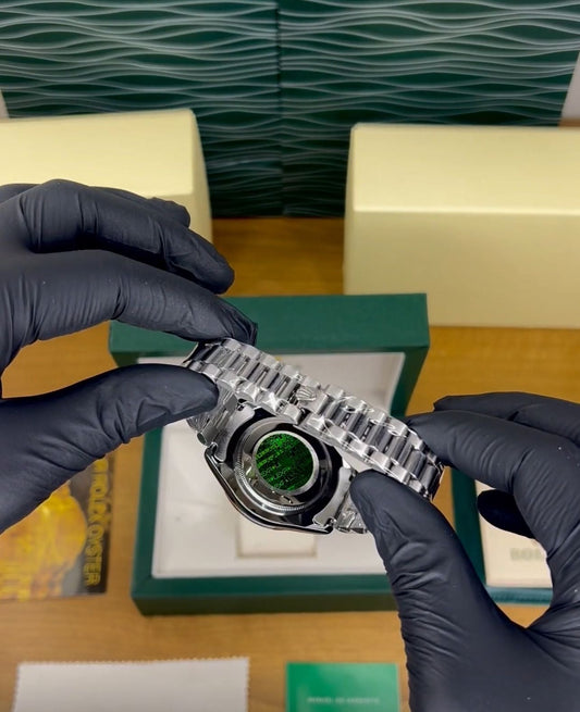 Blue Dial Silver Strapes Classic Day Date Watch For Men