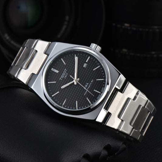 Silver Colour Black Dial Classic Analog Watch For Men
