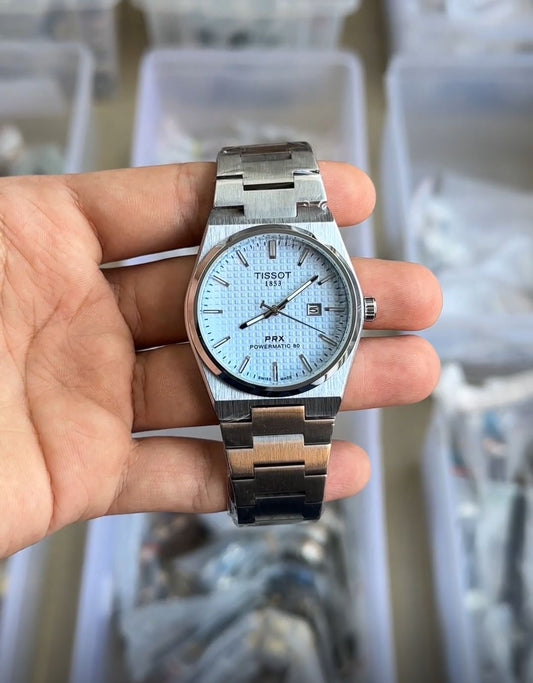 Skyblue Dial Silver Belp Luxurious Prx Watch For Men