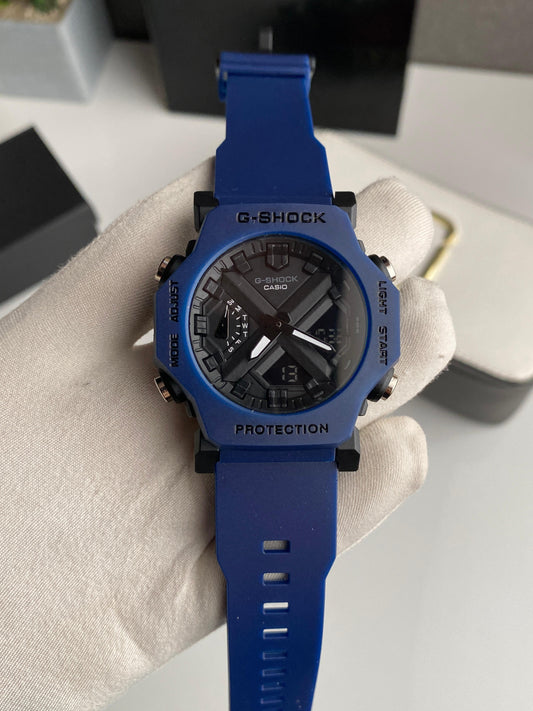 Blue digital plus analog with premium silicone strap watch for men