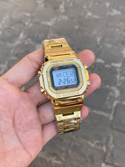 Gold Plated Square Dial Classic Digital Watch For Men